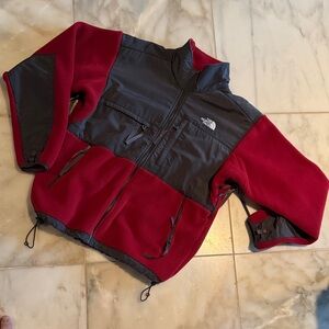 The North Face Red and Gray Fleece Jacket